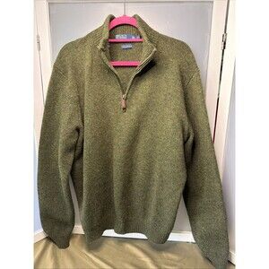 mens polo ralph lauren Green 1/4 Zip Sweater Pullover XL